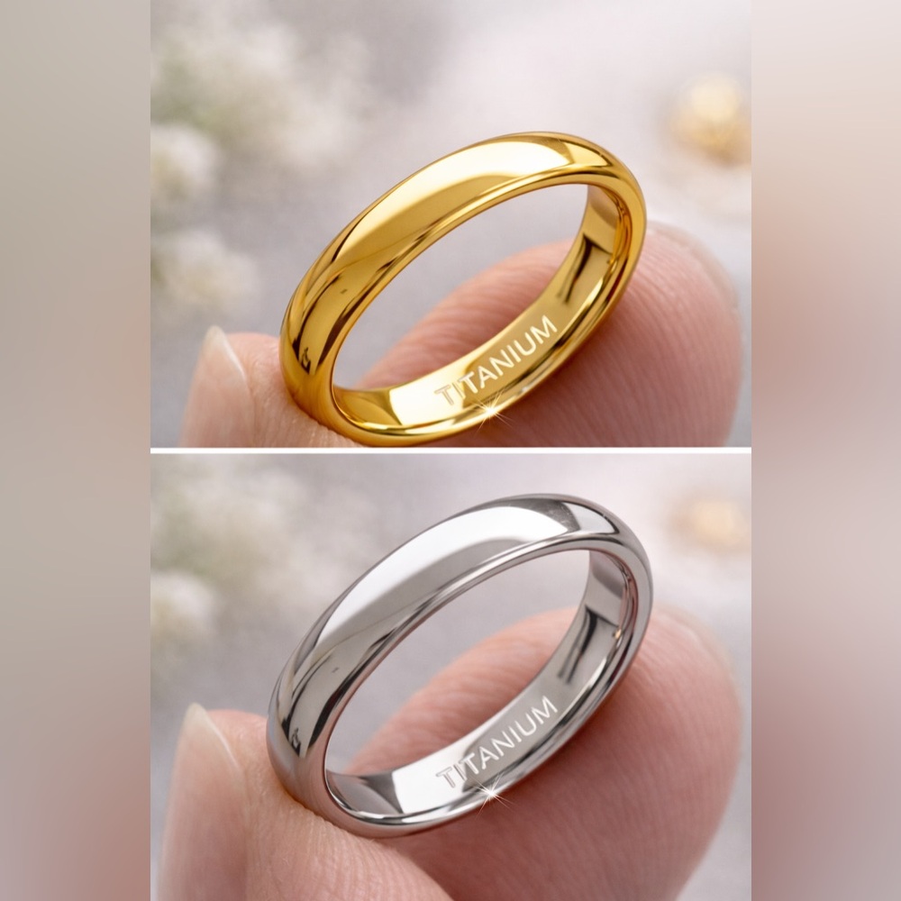 Titanium Silver/Gold Wedding Band
